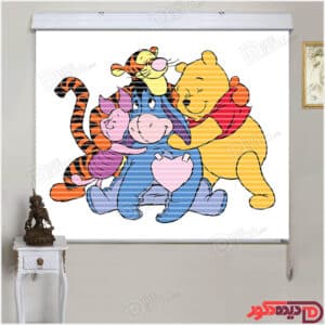 پرده زبرا دومکانیزم کودک کارتون وینی پو خرسه Winnie the Pooh کد kzd-025