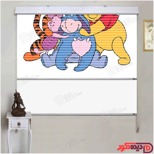 پرده زبرا دومکانیزم کودک کارتون وینی پو خرسه Winnie the Pooh کد kzd-025