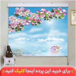 پرده زبرا دومکانیزم تصویری چاپی گل دار کد AZD-17