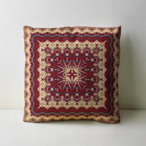 کوسن پارچه مخمل طرح فرش و سنتی کد CC-12