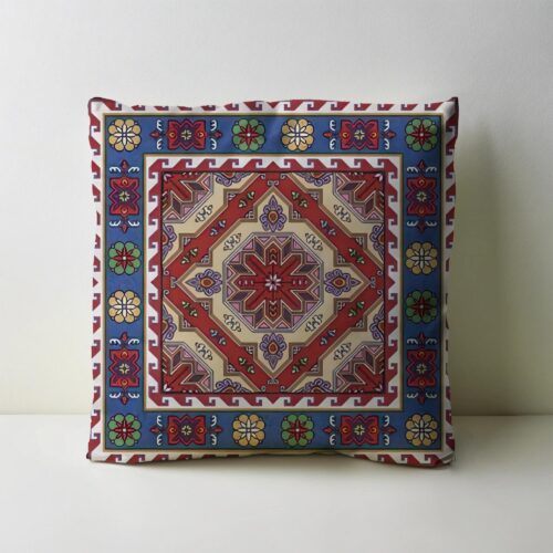 کوسن پارچه مخمل طرح فرش و سنتی کد CC-13