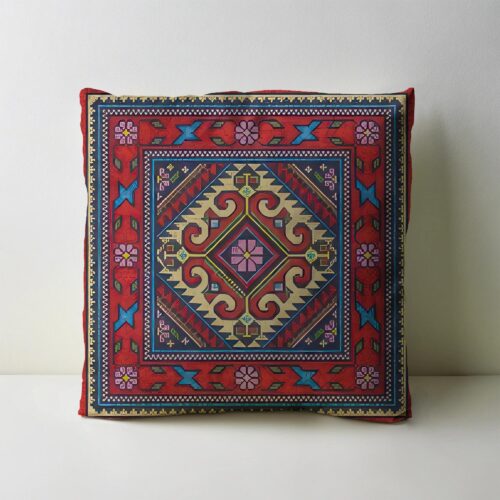 کوسن پارچه مخمل طرح فرش و سنتی کد CC-13