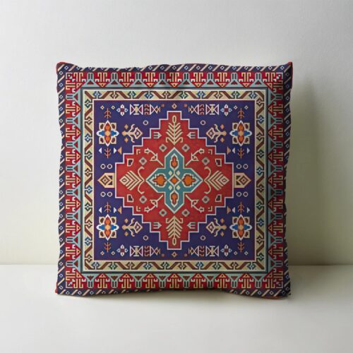 کوسن پارچه مخمل طرح فرش و سنتی کد CC-13