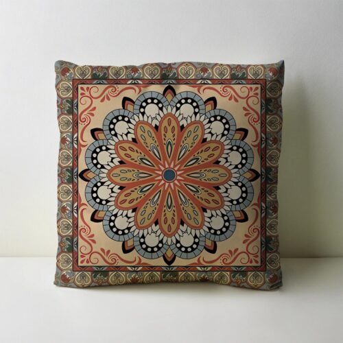کوسن پارچه مخمل طرح فرش و سنتی کد CC-15