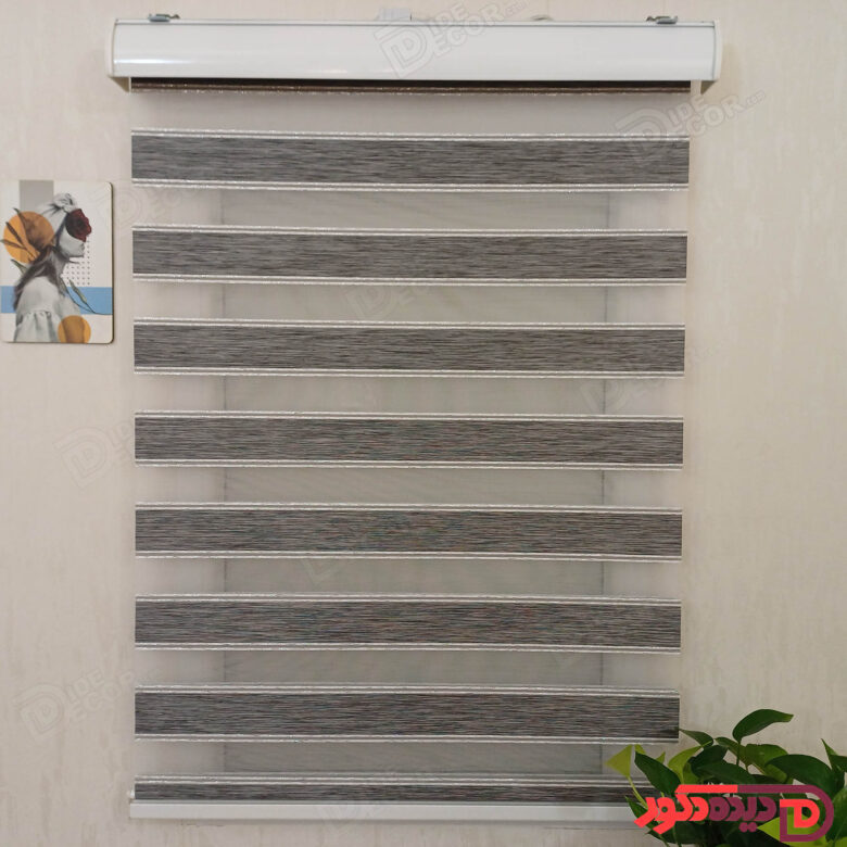 پرده زبرا ساده نوک مدادی طوسی B-2009-05