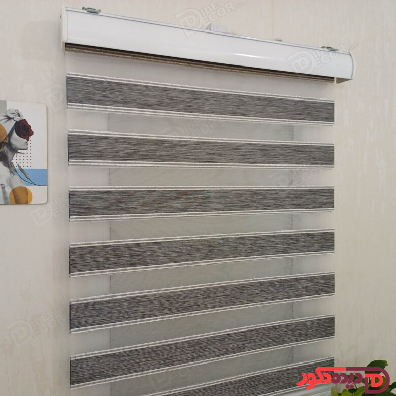 پرده زبرا ساده نوک مدادی طوسی B-2009-05