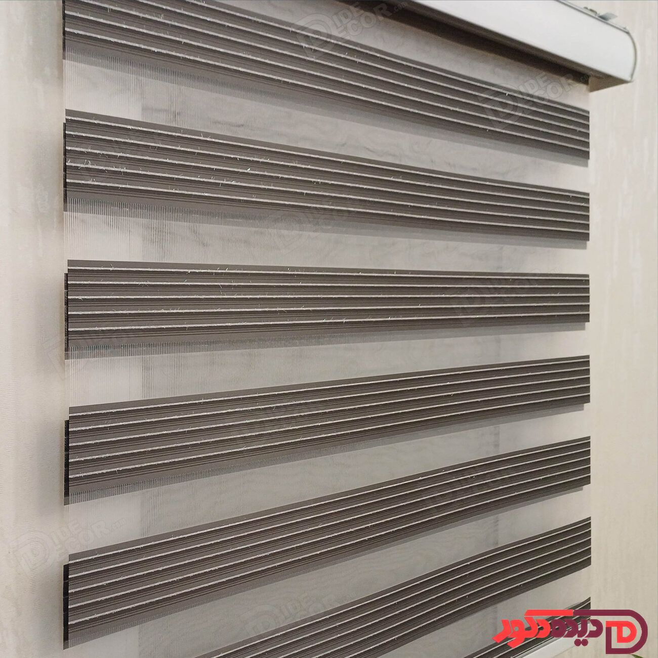 پرده زبرا خط‌دار دورنگ نوک‌مدادی سیاه راه راه کد B-2015-04