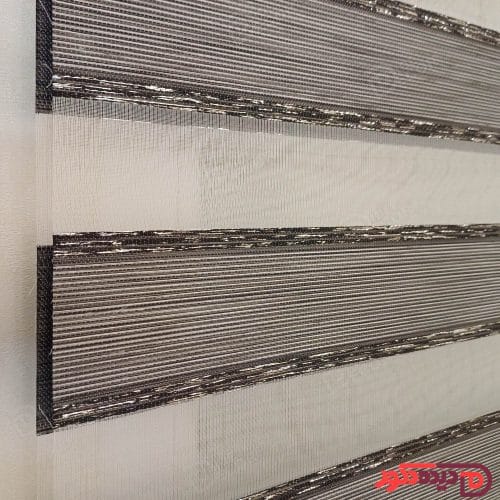 پرده زبرا ساده رنگ سیاه و طوسی و نخ نقره ای براق کد B-2016-07