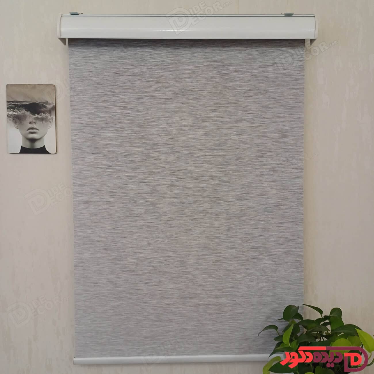 پرده شید طرح چوب رنگ طوسی کد ST-07