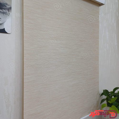 پرده شید کرم با سیم دوزی طلایی کد B-1014-06