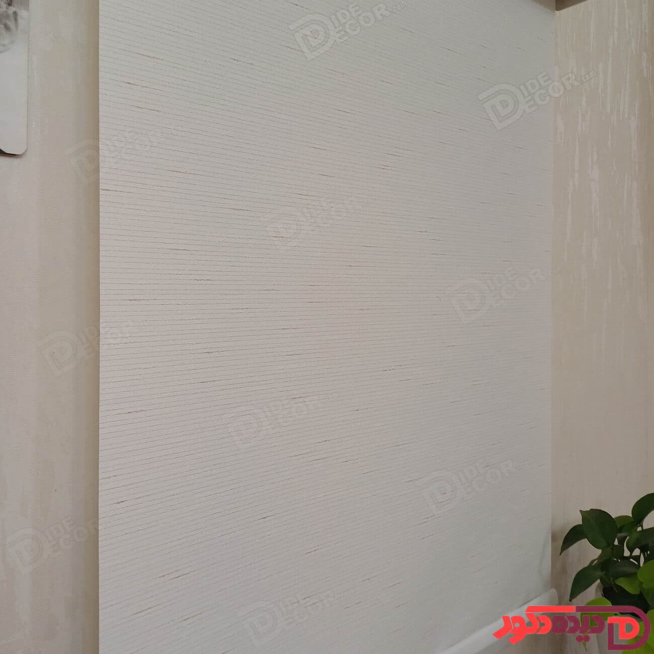 پرده شید سفید شیری با گره های کرم کد B-1016-01