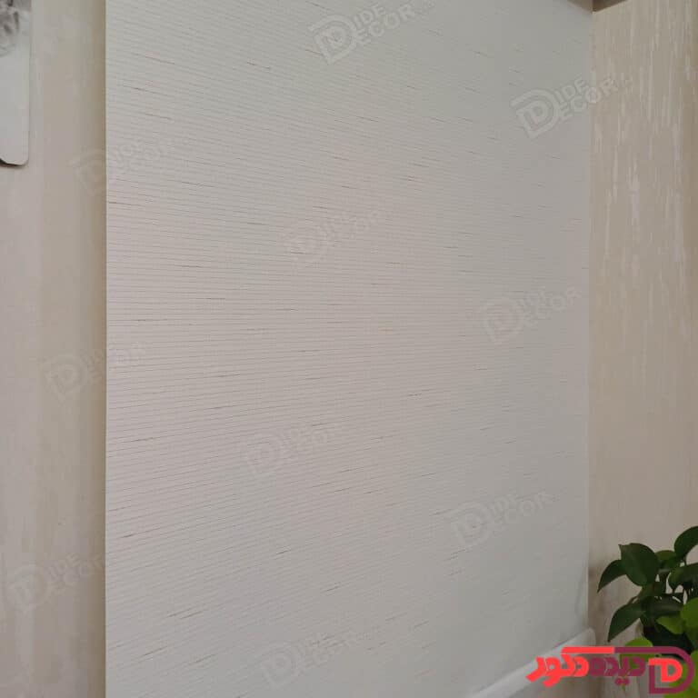 پرده شید سفید شیری با گره های کرم کد B-1016-01