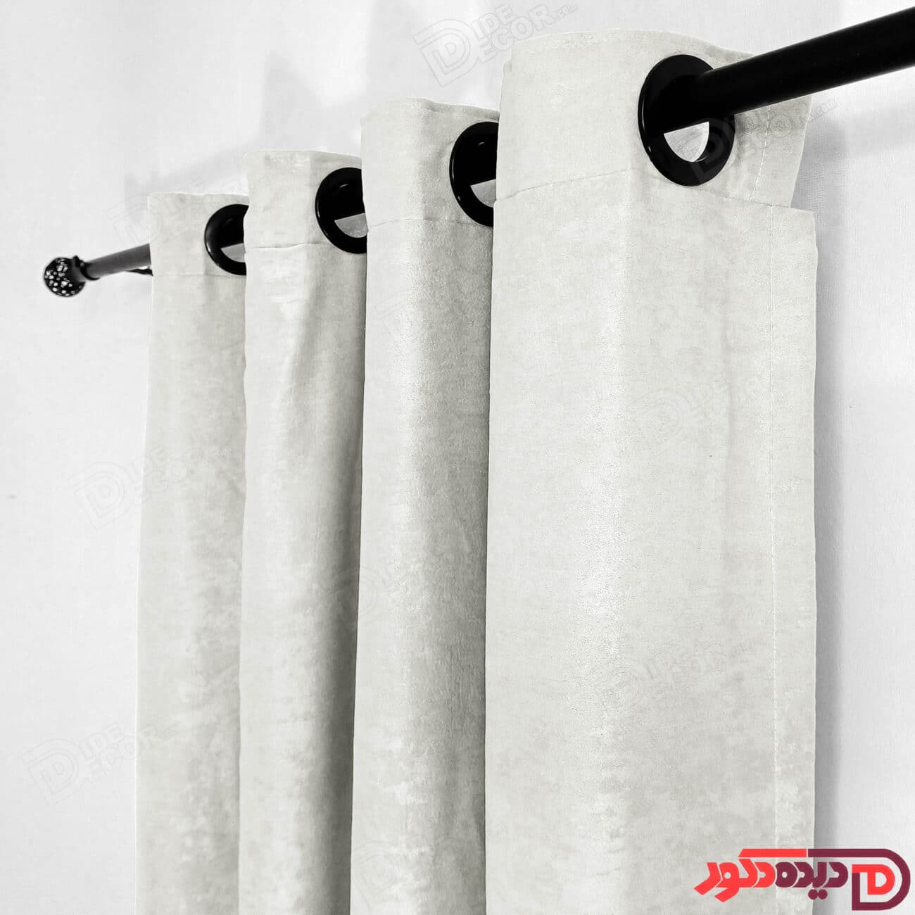 پرده پانچ جیر پتینه رنگ سفید کد 3253