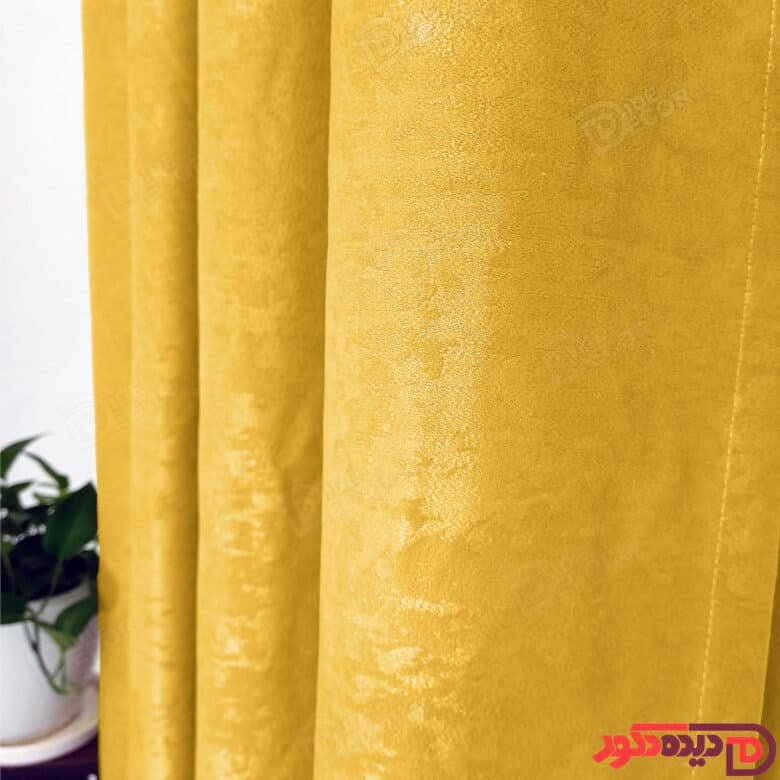 پرده جیر پتینه پانچ رنگ زرد کد 3276
