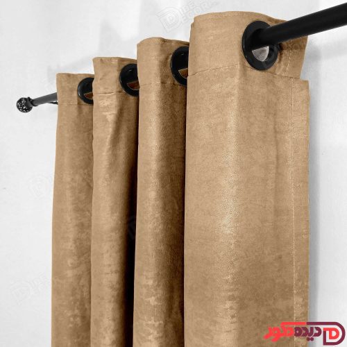 پرده جیر پتینه پانچ رنگ قهوه ای روشن کد 3280