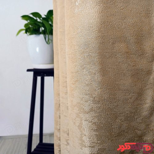 پرده جیر پتینه پانچ رنگ قهوه ای روشن کد 3280