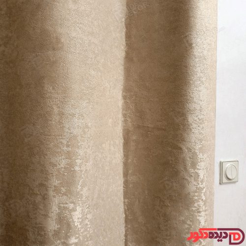 پرده جیر پتینه پانچ رنگ قهوه ای روشن کد 3280