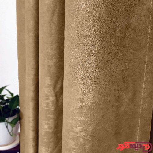 پرده جیر پتینه پانچ رنگ قهوه ای روشن کد 3280