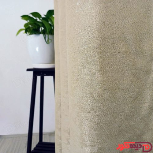 پرده پانچ جیر پتینه رنگ کرم