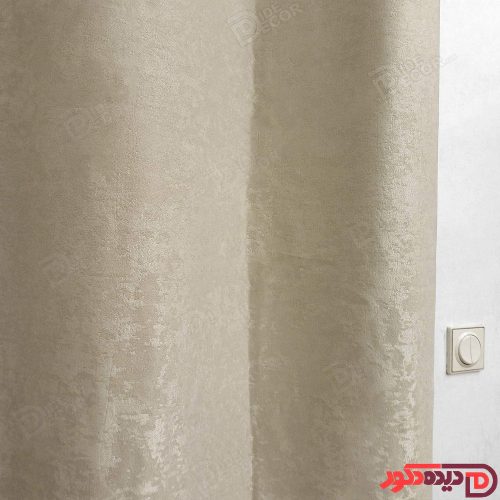 پرده پانچ جیر پتینه رنگ کرم