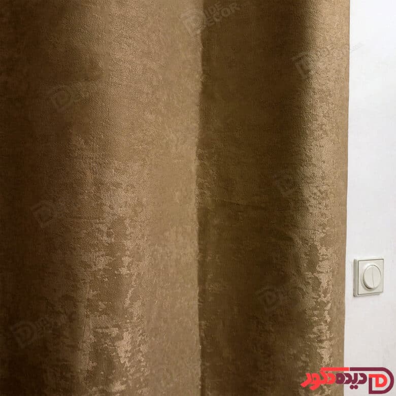 پرده پانچ جیر پتینه رنگ قهوه ای تیره کد 3283