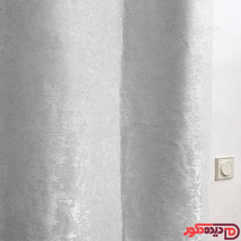 پرده پانچ جیر پتینه رنگ طوسی نقره ای کد 4183