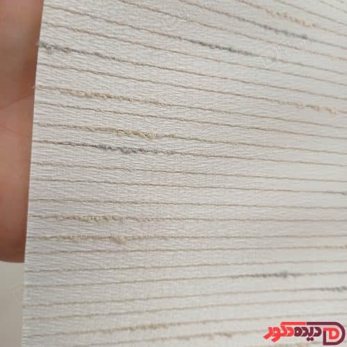 پرده شید سفید شیری با خطوط کرم و طوسی کد B1016-03