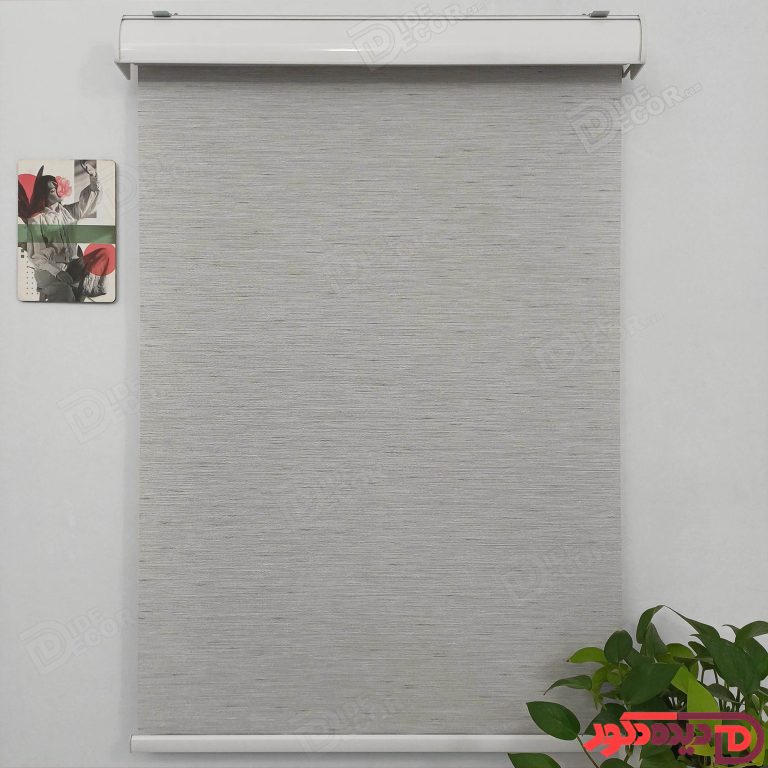 پرده شید رنگ طوسی روشن با خطوط تیره کد B1016-6