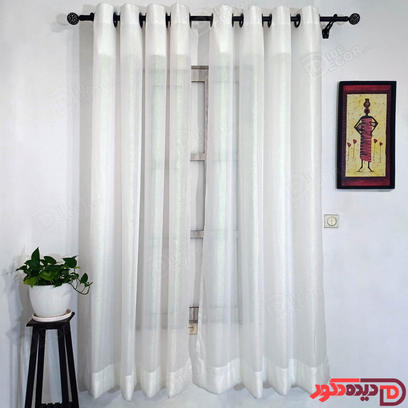 پرده حریر شاین هفت رنگ پانچی براق کد PH-123803