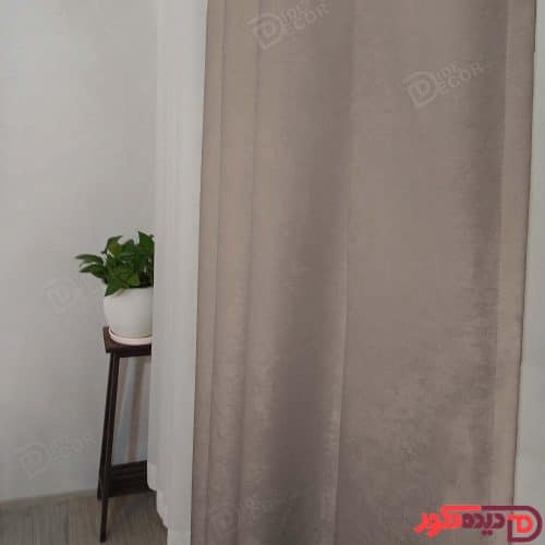پرده جیر پتینه پانچ رنگ بژ تیره مایل به طوسی کد 3279