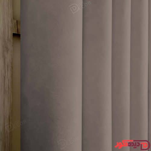 پرده جیر پتینه پانچ رنگ بژ تیره مایل به طوسی کد 3279