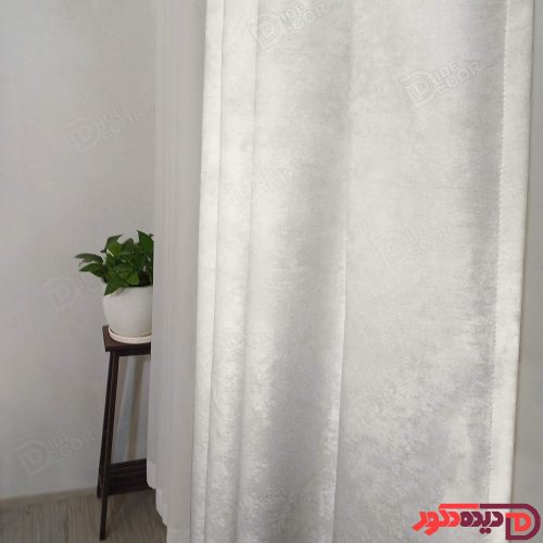 پرده پانچ جیر پتینه رنگ استخوانی کد 3274