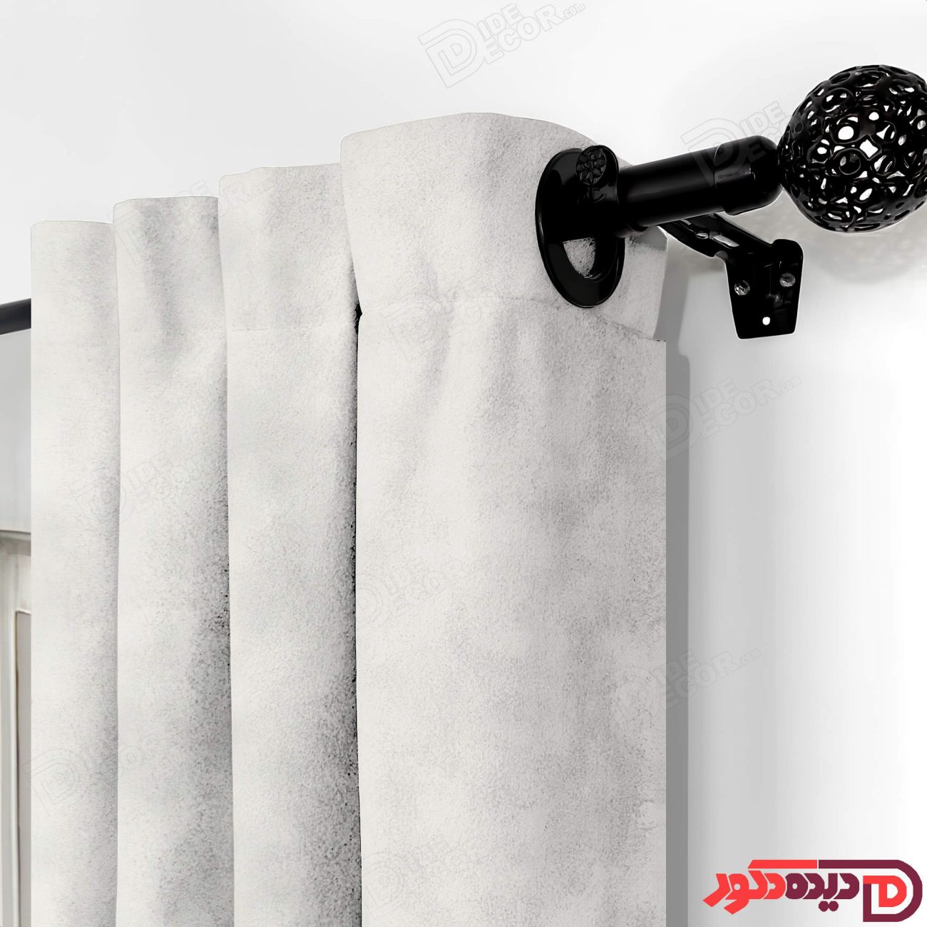 پرده پانچ جیر پتینه رنگ استخوانی کد 3274