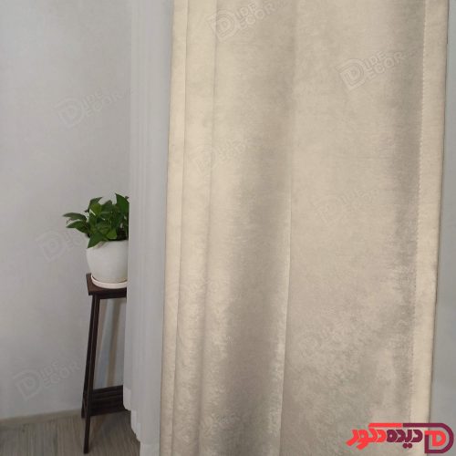 پرده پانچ جیر پتینه رنگ کرم روشن کد 3281
