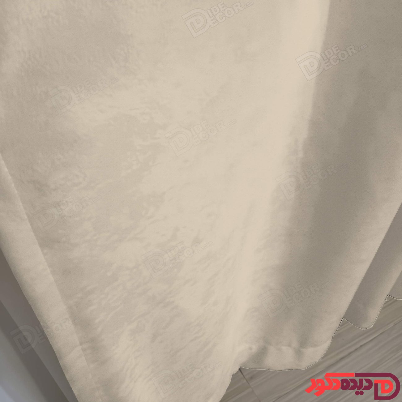 پرده پانچ جیر پتینه رنگ کرم روشن کد 3281