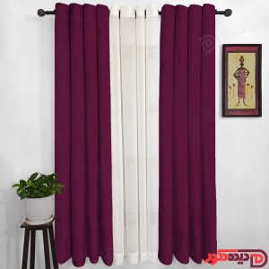 پرده پانچ جیر پتینه رنگ بنفش پررنگ کد 3562