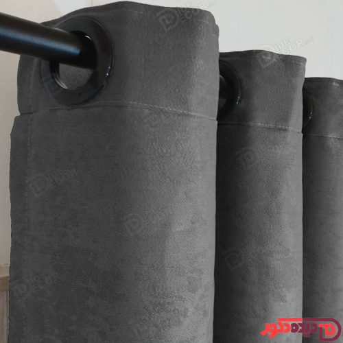 پرده پانچ جیر پتینه رنگ مشکی زغالی کد 4186