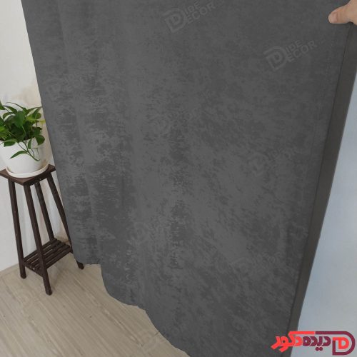 پرده پانچ جیر پتینه رنگ مشکی زغالی کد 4186