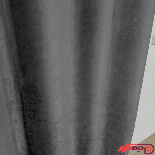 پرده پانچ جیر پتینه رنگ مشکی زغالی کد 4186